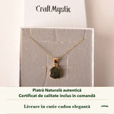 Colier cu Moldavit în cutia cadou CraftMystic, cu certificatul de calitate
