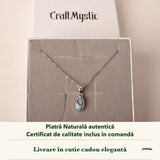 Colier cu Turcoaz Golden Hill în cutia cadou CraftMystic, cu certificatul de calitate