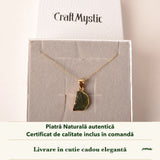 Colier cu Moldavit în cutia cadou CraftMystic, cu certificatul de calitate