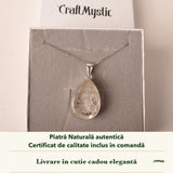 Colier cu Cuarț de Manifestare în cutia cadou CraftMystic, cu certificatul de calitate