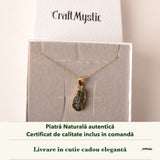 Colier cu Moldavit în cutia cadou CraftMystic, cu certificatul de calitate