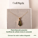 Colier cu Moldavit în cutia cadou CraftMystic, cu certificatul de calitate