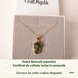 Colier cu Moldavit în cutia cadou CraftMystic, cu certificatul de calitate