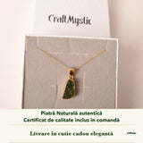 Colier cu Moldavit în cutia cadou CraftMystic, cu certificatul de calitate