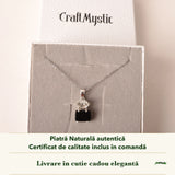 Colier cu Turmalină Neagră și Diamant Pakimer în cutia cadou CraftMystic, cu certificatul de calitate