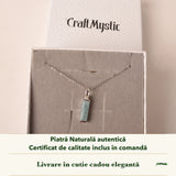 Colier cu Acvamarin în cutia cadou CraftMystic, cu certificatul de calitate