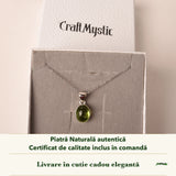 Colier cu Peridot în cutia cadou CraftMystic, cu certificatul de calitate