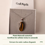 Colier cu Ochi de Tigru în cutia cadou CraftMystic, cu certificatul de calitate