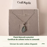 Colier cu Acvamarin în cutia cadou CraftMystic, cu certificatul de calitate