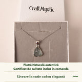 Colier cu Acvamarin în cutia cadou CraftMystic, cu certificatul de calitate