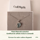 Colier cu Acvamarin în cutia cadou CraftMystic, cu certificatul de calitate