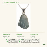Colier cu Acvamarin: material, dimensiunea pietrei, greutate și marcajul 925