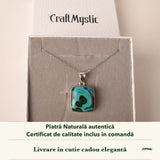 Colier cu Malachit cu Crisocola în cutia cadou CraftMystic, cu certificatul de calitate
