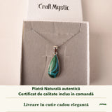 Colier cu Malachit cu Crisocola în cutia cadou CraftMystic, cu certificatul de calitate