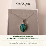 Colier cu Malachit cu Crisocola în cutia cadou CraftMystic, cu certificatul de calitate