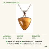 Colier cu Citrin: material, dimensiunea pietrei, greutate și marcajul 925