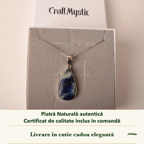 Colier cu Afganit în cutia cadou CraftMystic, cu certificatul de calitate