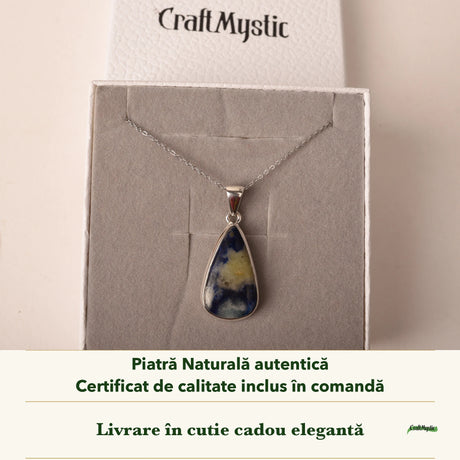 Colier cu Afganit în cutia cadou CraftMystic, cu certificatul de calitate