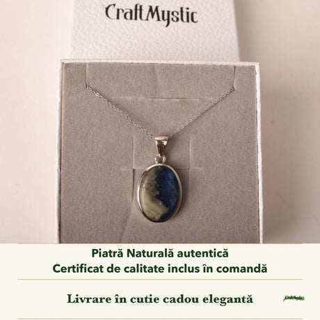Colier cu Afganit în cutia cadou CraftMystic, cu certificatul de calitate