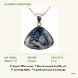 Colier cu Afganit: material, dimensiunea pietrei, greutate și marcajul 925