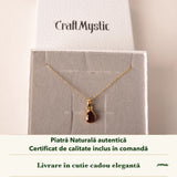 Colier cu Turmalină Roz în cutia cadou CraftMystic, cu certificatul de calitate
