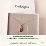 Colier cu Turmalină Roz în cutia cadou CraftMystic, cu certificatul de calitate
