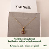 Colier cu Turmalină Roz în cutia cadou CraftMystic, cu certificatul de calitate