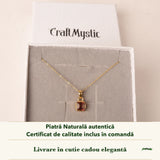 Colier cu Turmalină Roz în cutia cadou CraftMystic, cu certificatul de calitate