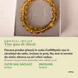Brățară cu Chihlimbar în cutia cadou CraftMystic, cu certificatul de calitate