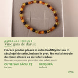 Brățară cu Chihlimbar în cutia cadou CraftMystic, cu certificatul de calitate