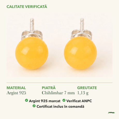 Cercei cu Chihlimbar: material, dimensiunea pietrei, greutate și marcajul 925