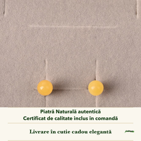 Cercei cu Chihlimbar în cutia cadou CraftMystic, cu certificatul de calitate