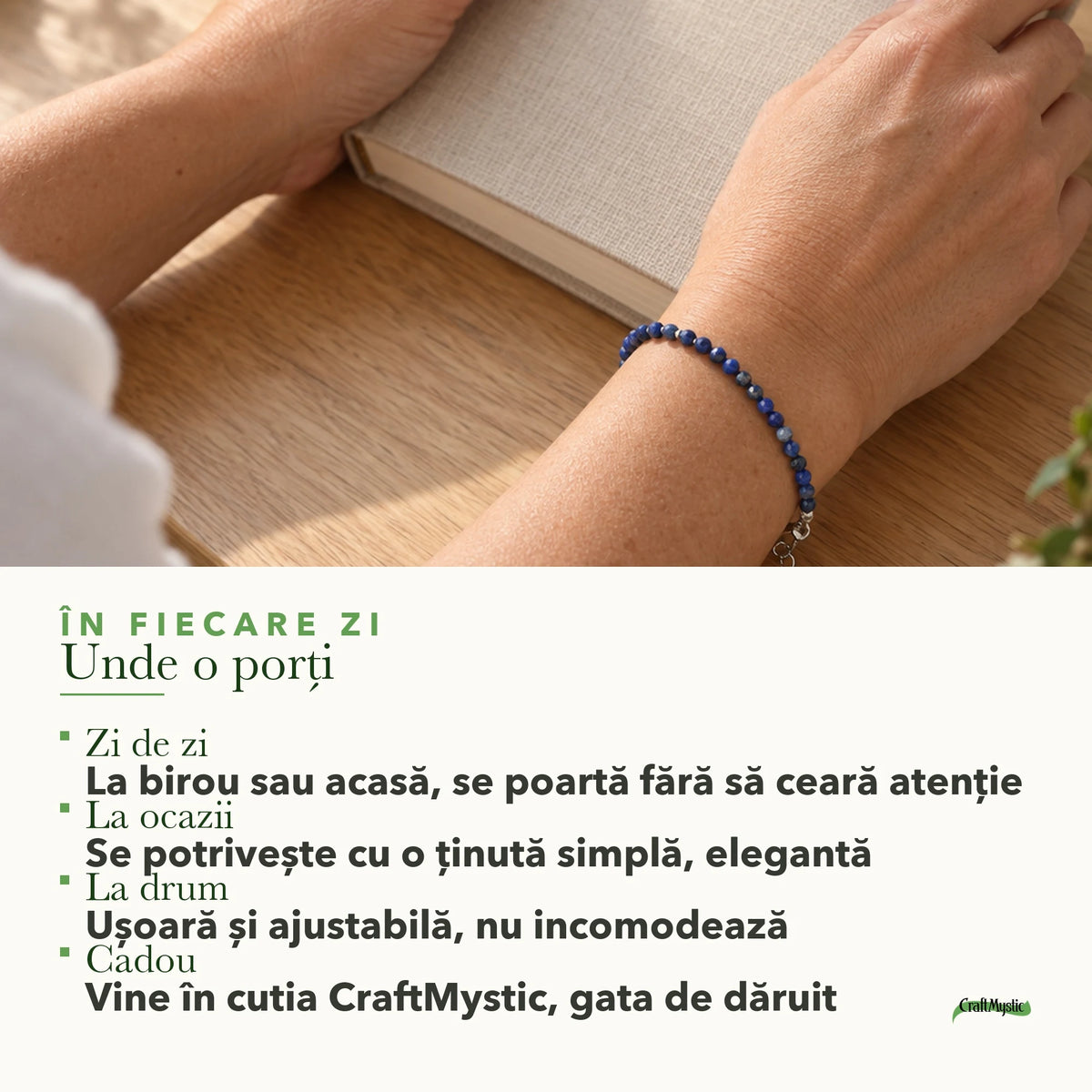 Unde se poartă Brățară cu Lapis Lazuli