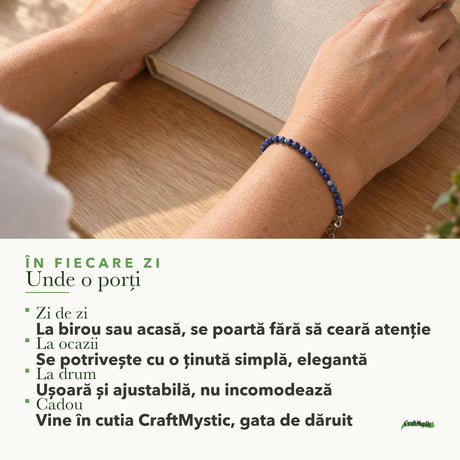 Unde se poartă Brățară cu Lapis Lazuli