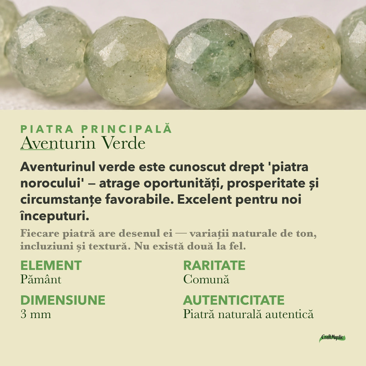 Despre Aventurin Verde: semnificație și date