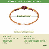 Dimensiunile și potrivirea pentru Brățară cu Granat