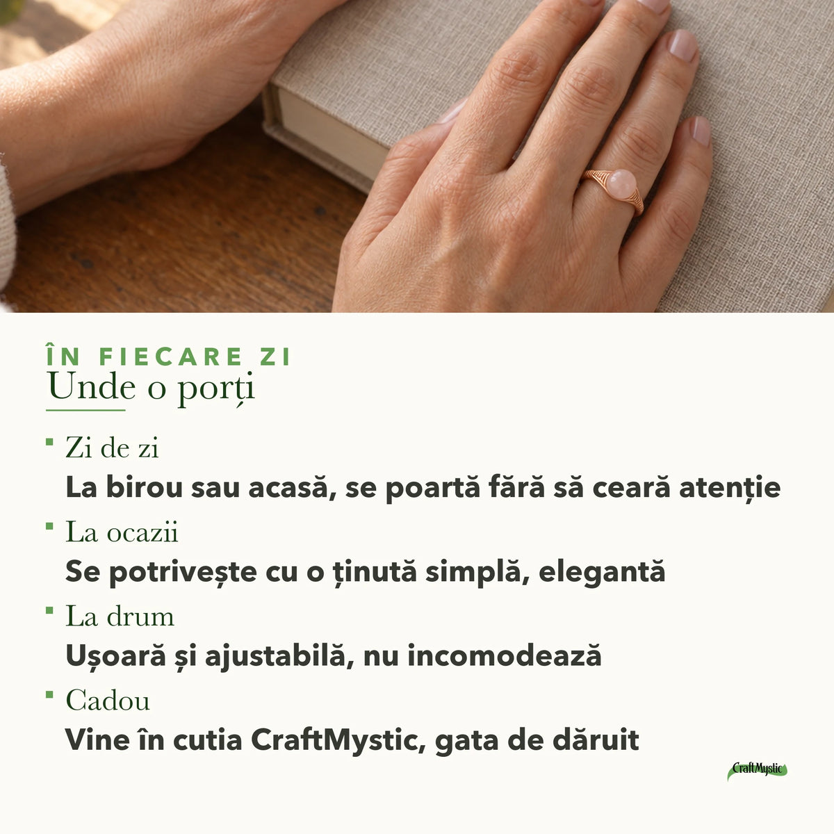 Unde se poartă Inel cu Cuarț Roz