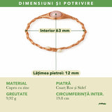 Dimensiunile și potrivirea pentru Brățară cu Cuarț Roz