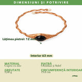 Dimensiunile și potrivirea pentru Brățară cu Obsidian