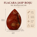 Flacără din Jasp Roșu natural de Madagascar 10,8 cm