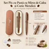 Pix metalic arămiu cu accent roșu și pastă parfumată cu cafea