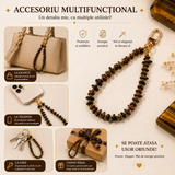 Charm cu Ochi de Tigru natural prins de geantă