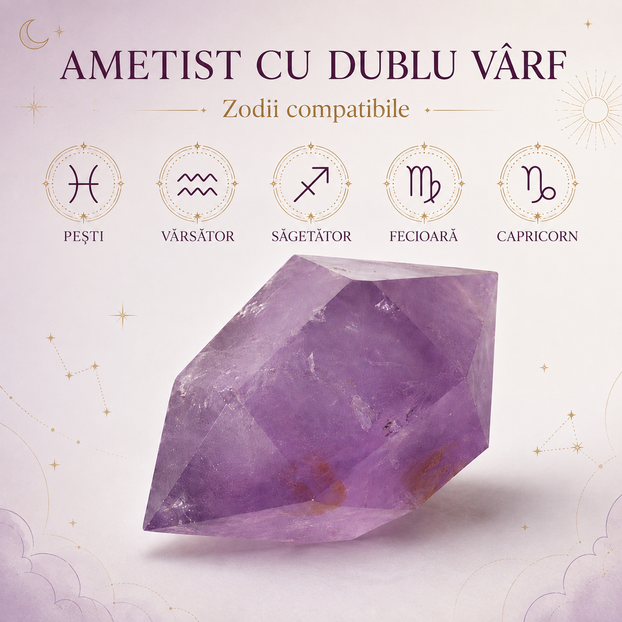 Turn din ametist, cadou pentru iubitorii de cristale