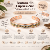 Brățară din cupru și zinc cu model împletit