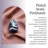 Ou Handmade de 50mm din Piatra Naturala de Ametist Chevron