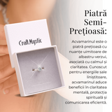 Inel Reglabil din Argint 925 cu Piatra Naturala de Acvamarin