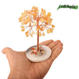 Copacel 12 cm din cristale semipretioase Citrin si baza de agat - Aduce claritate mentala, prosperitate, securitate