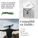 Liniste si Protectie - Colier Talisman Peace Lock din Jad Albastru de Guatemala