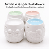Suport Aromaterapie din Ceramica cu Inger - Lumina Calda si Armonie