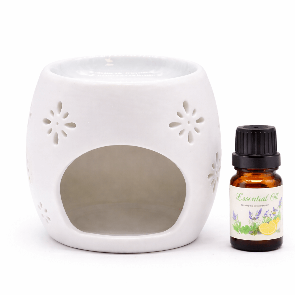 Suport Aromaterapie din Ceramica cu Inger - Lumina Calda si Armonie
